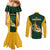 South Africa Rugby Couples Matching Mermaid Dress and Long Sleeve Button Shirts Springboks Go Champions Protea Pattern LT01