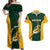 South Africa Rugby Couples Matching Off Shoulder Maxi Dress and Hawaiian Shirt Springboks Go Champions Protea Pattern - Wonder Print Shop