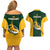 South Africa Rugby Couples Matching Off Shoulder Short Dress and Hawaiian Shirt Springboks Go Champions Protea Pattern - Wonder Print Shop