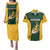 South Africa Rugby Couples Matching Puletasi Dress and Hawaiian Shirt Springboks Go Champions Protea Pattern - Wonder Print Shop