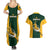 South Africa Rugby Couples Matching Summer Maxi Dress and Hawaiian Shirt Springboks Go Champions Protea Pattern - Wonder Print Shop