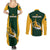 South Africa Rugby Couples Matching Summer Maxi Dress and Long Sleeve Button Shirts Springboks Go Champions Protea Pattern - Wonder Print Shop