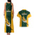 South Africa Rugby Couples Matching Tank Maxi Dress and Hawaiian Shirt Springboks Go Champions Protea Pattern - Wonder Print Shop