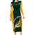 South Africa Rugby Long Sleeve Bodycon Dress Springboks Go Champions Protea Pattern - Wonder Print Shop