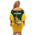 South Africa Rugby Off Shoulder Short Dress Springboks Go Champions Protea Pattern - Wonder Print Shop