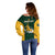 South Africa Rugby Off Shoulder Sweater Springboks Go Champions Protea Pattern - Wonder Print Shop