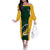 South Africa Rugby Off The Shoulder Long Sleeve Dress Springboks Go Champions Protea Pattern - Wonder Print Shop