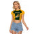 South Africa Rugby Raglan Cropped T Shirt Springboks Go Champions Protea Pattern - Wonder Print Shop