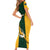 South Africa Rugby Short Sleeve Bodycon Dress Springboks Go Champions Protea Pattern - Wonder Print Shop