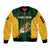 South Africa Rugby Sleeve Zip Bomber Jacket Springboks Go Champions Protea Pattern - Wonder Print Shop