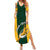 South Africa Rugby Summer Maxi Dress Springboks Go Champions Protea Pattern - Wonder Print Shop