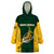 South Africa Rugby Wearable Blanket Hoodie Springboks Go Champions Protea Pattern - Wonder Print Shop