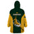 South Africa Rugby Wearable Blanket Hoodie Springboks Go Champions Protea Pattern - Wonder Print Shop