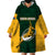 South Africa Rugby Wearable Blanket Hoodie Springboks Go Champions Protea Pattern - Wonder Print Shop