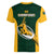 South Africa Rugby Women V Neck T Shirt Springboks Go Champions Protea Pattern - Wonder Print Shop