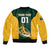 Custom South Africa Rugby Bomber Jacket Springboks Go Champions Protea Pattern - Wonder Print Shop