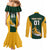 Custom South Africa Rugby Couples Matching Mermaid Dress and Long Sleeve Button Shirts Springboks Go Champions Protea Pattern LT01