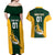 Custom South Africa Rugby Couples Matching Off Shoulder Maxi Dress and Hawaiian Shirt Springboks Go Champions Protea Pattern - Wonder Print Shop