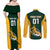 Custom South Africa Rugby Couples Matching Off Shoulder Maxi Dress and Long Sleeve Button Shirts Springboks Go Champions Protea Pattern - Wonder Print Shop