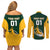 Custom South Africa Rugby Couples Matching Off Shoulder Short Dress and Long Sleeve Button Shirts Springboks Go Champions Protea Pattern - Wonder Print Shop