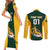 Custom South Africa Rugby Couples Matching Short Sleeve Bodycon Dress and Long Sleeve Button Shirts Springboks Go Champions Protea Pattern - Wonder Print Shop