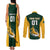 Custom South Africa Rugby Couples Matching Tank Maxi Dress and Long Sleeve Button Shirts Springboks Go Champions Protea Pattern - Wonder Print Shop