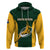 Custom South Africa Rugby Hoodie Dress Springboks Go Champions Protea Pattern - Wonder Print Shop