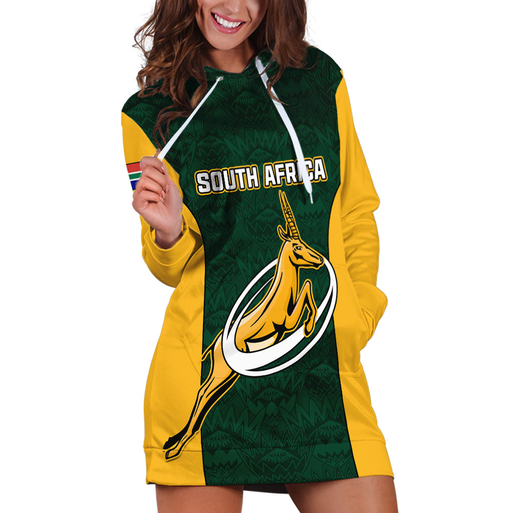 Custom South Africa Rugby Hoodie Springboks Go Champions Protea Pattern - Wonder Print Shop