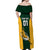 Custom South Africa Rugby Off Shoulder Maxi Dress Springboks Go Champions Protea Pattern - Wonder Print Shop