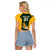 Custom South Africa Rugby Raglan Cropped T Shirt Springboks Go Champions Protea Pattern - Wonder Print Shop