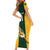 Custom South Africa Rugby Short Sleeve Bodycon Dress Springboks Go Champions Protea Pattern - Wonder Print Shop