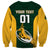 Custom South Africa Rugby Sweatshirt Springboks Go Champions Protea Pattern - Wonder Print Shop