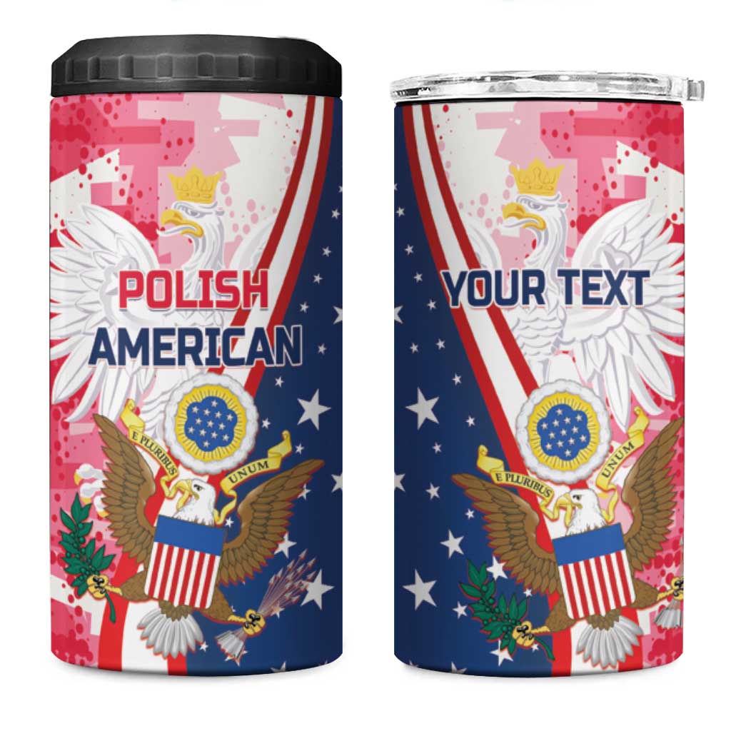 Personalized Polish - American Heritage Month 4 in 1 Can Cooler Tumbler Eagle Curve Style - Wonder Print Shop