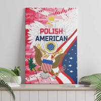 Red Polish American eagle canvas wall art with Polish American lettering and stars