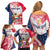 Personalized Polish-American Heritage Month Family Matching Off Shoulder Short Dress and Hawaiian Shirt Eagle Curve Style - Wonder Print Shop