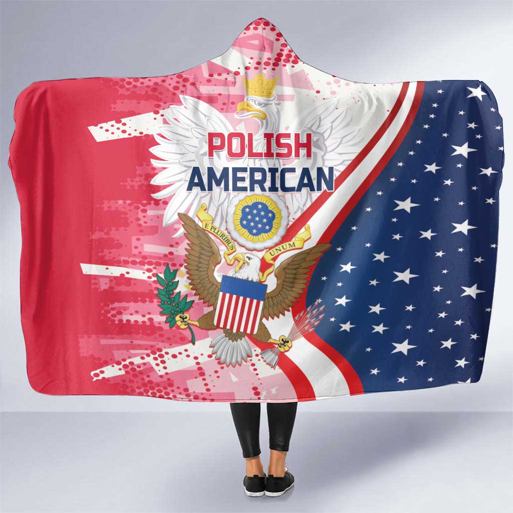 Polish-American Heritage Month Hooded Blanket Eagle Curve Style