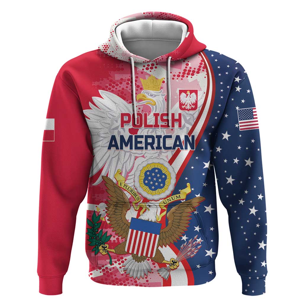 Personalized Polish-American Heritage Month Hoodie Eagle Curve Style - Wonder Print Shop