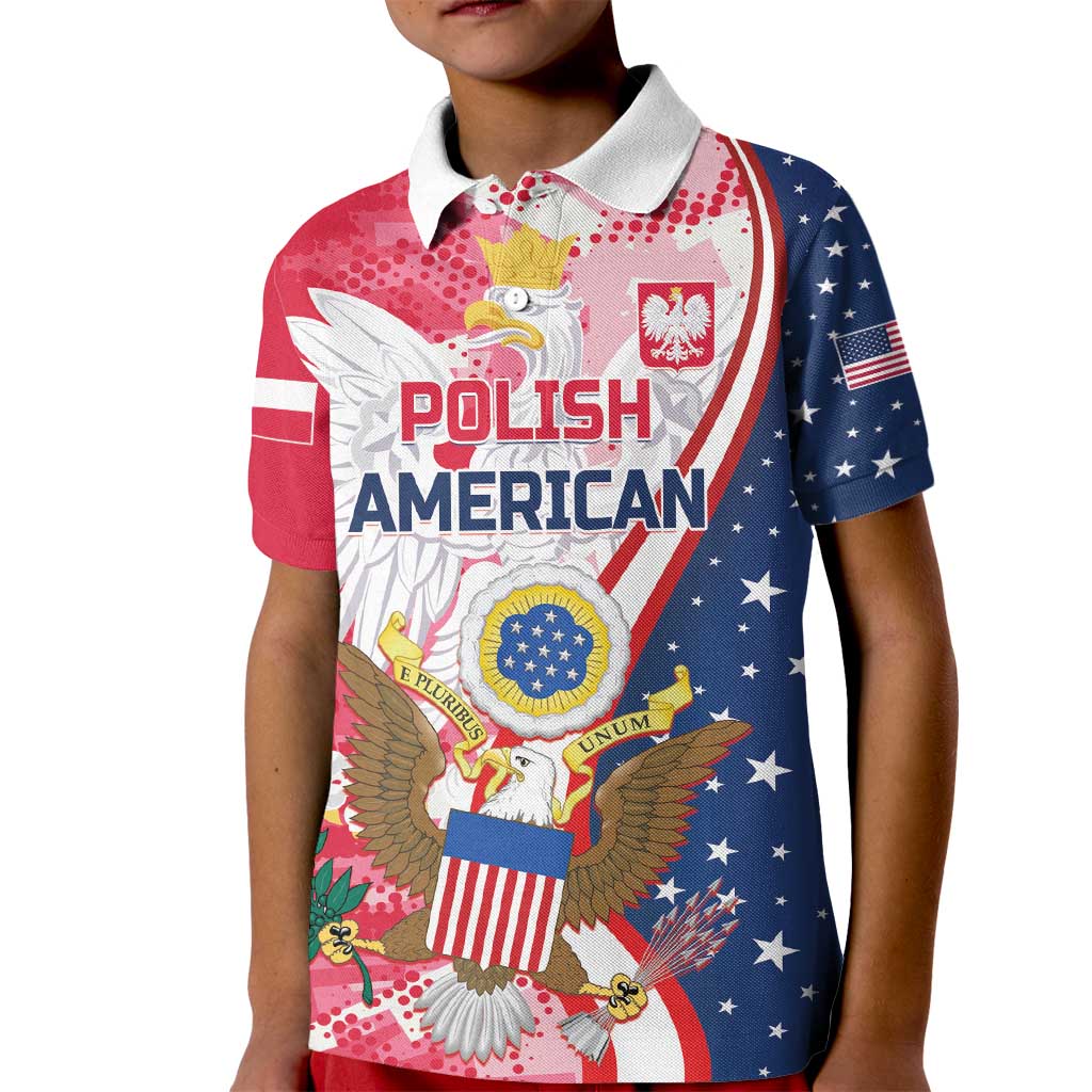 Personalized Polish-American Heritage Month Kid Polo Shirt Eagle Curve Style - Wonder Print Shop