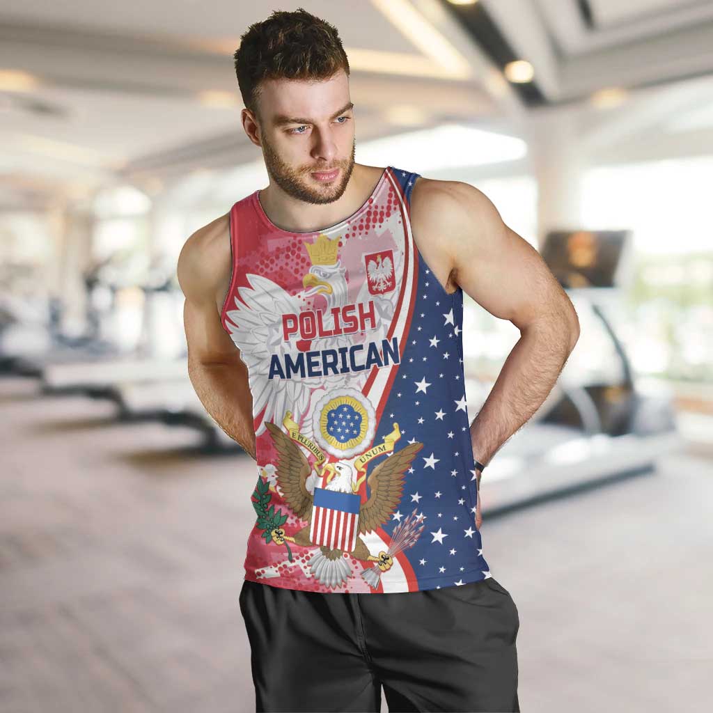 Personalized Polish-American Heritage Month Men Tank Top Eagle Curve Style - Wonder Print Shop