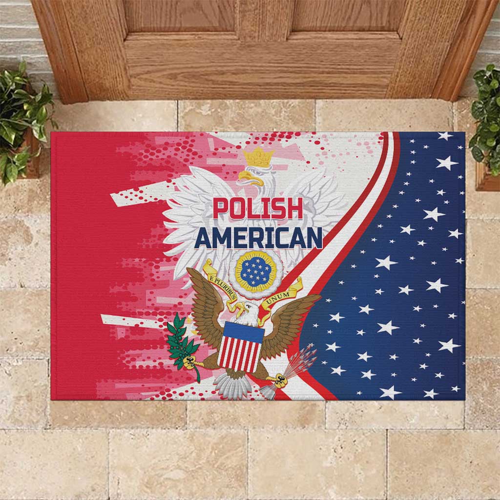 Polish-American Heritage Month Rubber Doormat Eagle Curve Style