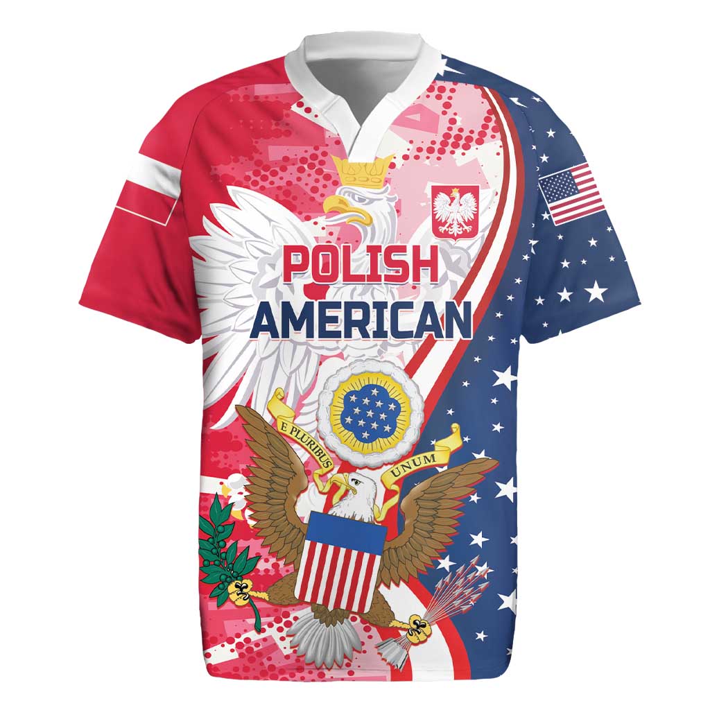 Personalized Polish-American Heritage Month Rugby Jersey Eagle Curve Style