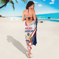 Red, white and navy sarong with Polish American eagle graphic and star field