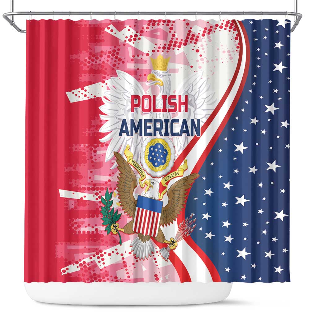 Polish-American Heritage Month Shower Curtain Eagle Curve Style