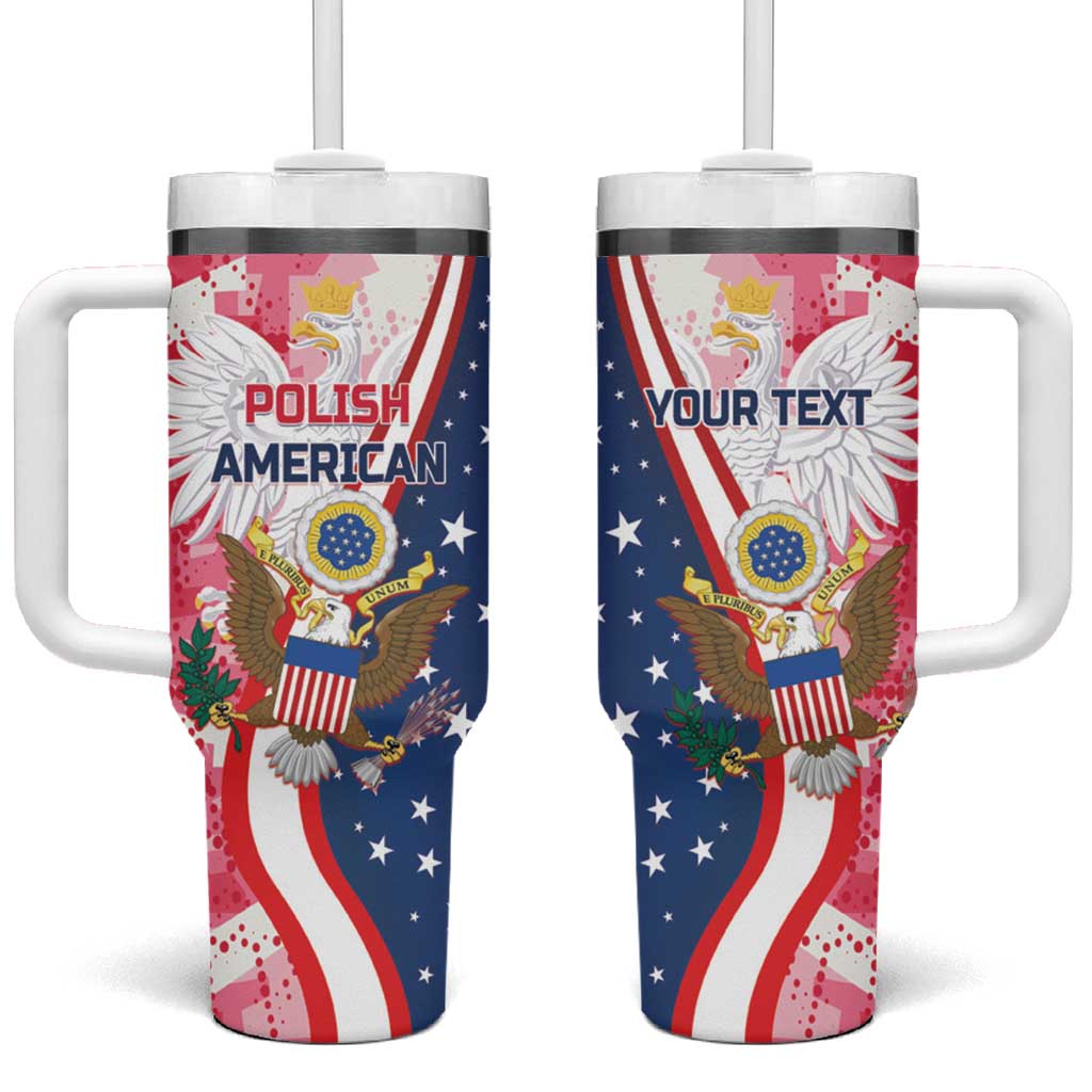 Personalized Polish - American Heritage Month Tumbler With Handle Eagle Curve Style