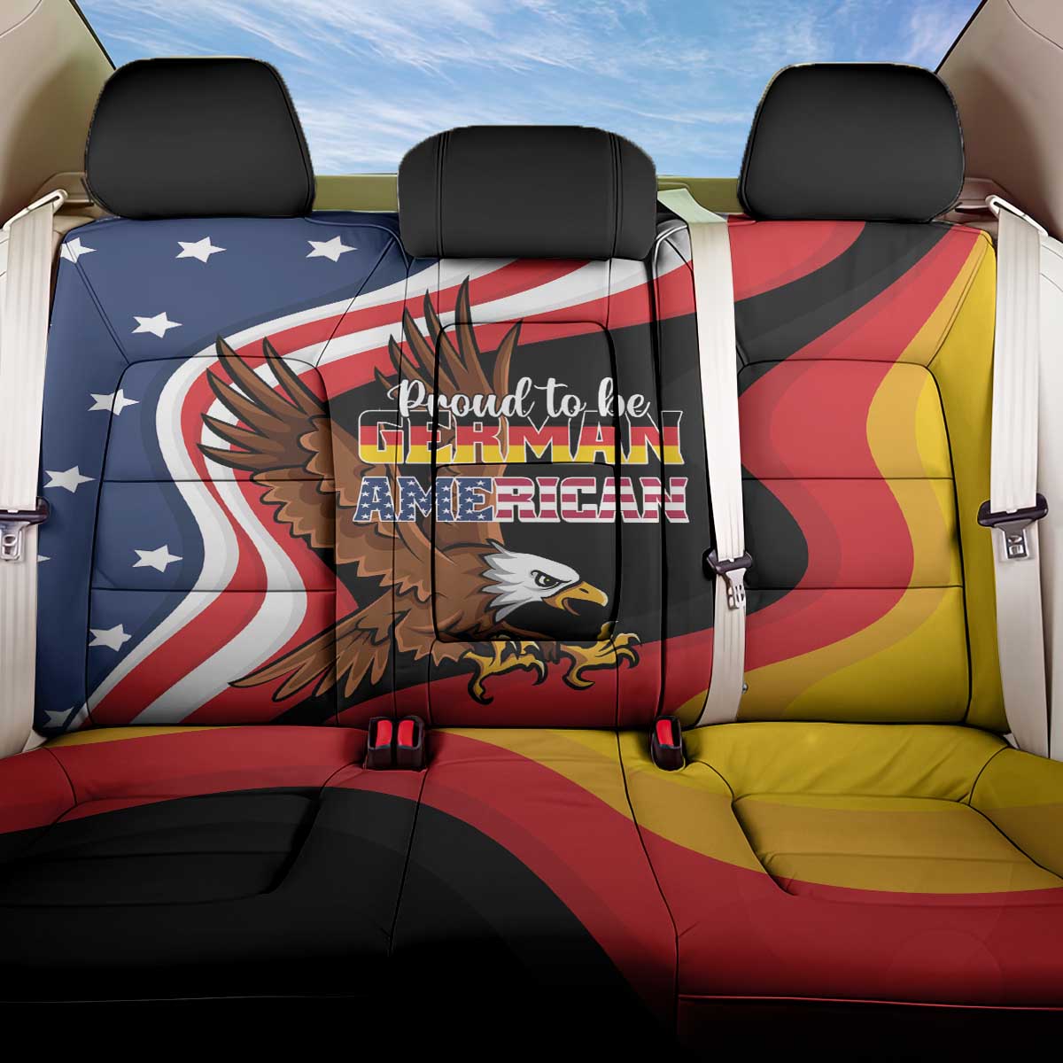 Proud to be German-American Back Car Seat Cover Eagle Heritage Month - Wonder Print Shop