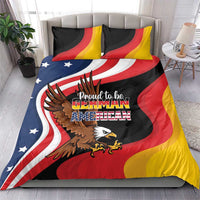 Black duvet and two pillowcases with eagle emblem and German-American flag wave print