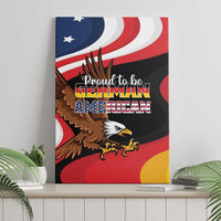 Canvas wall art featuring eagle and “Proud to be German American” text with flag stripe background