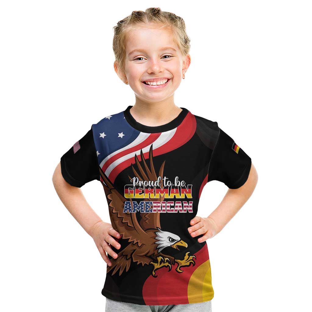 Personalized Proud to be German-American Kid T Shirt Eagle Heritage Month - Wonder Print Shop