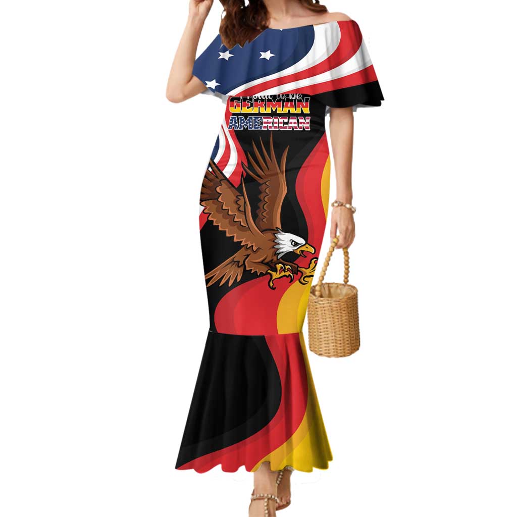 Personalized Proud to be German-American Mermaid Dress Eagle Heritage Month - Wonder Print Shop