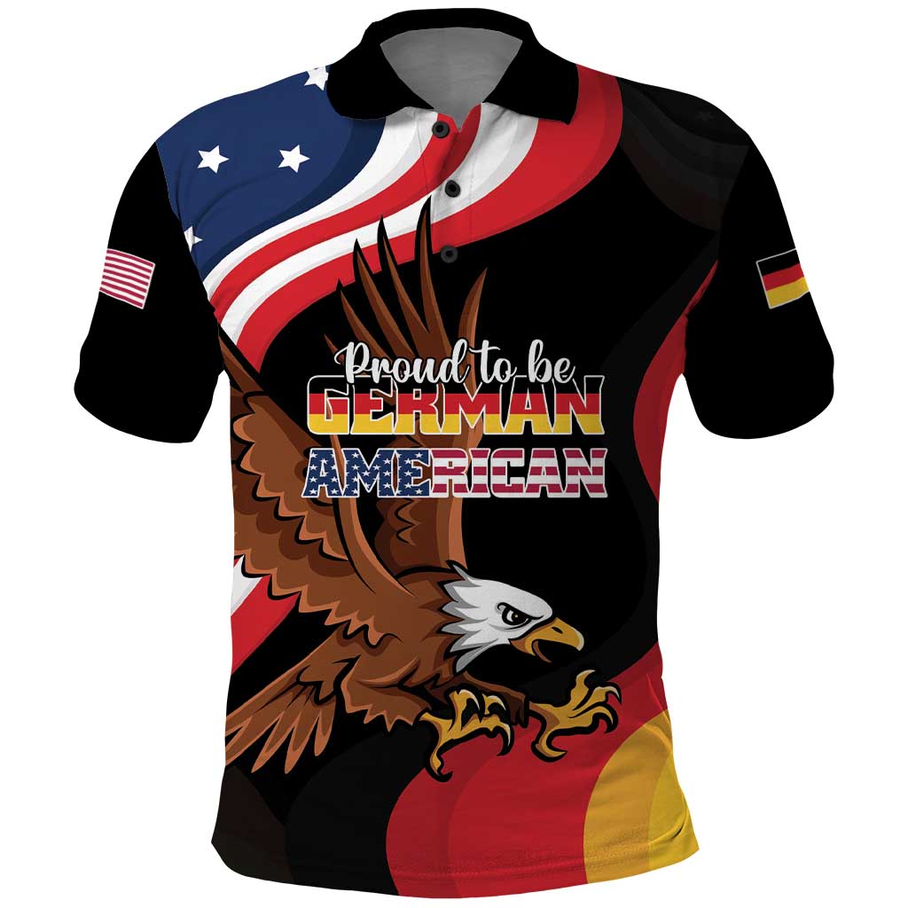 Personalized Proud to be German-American Polo Shirt Eagle Heritage Month - Wonder Print Shop